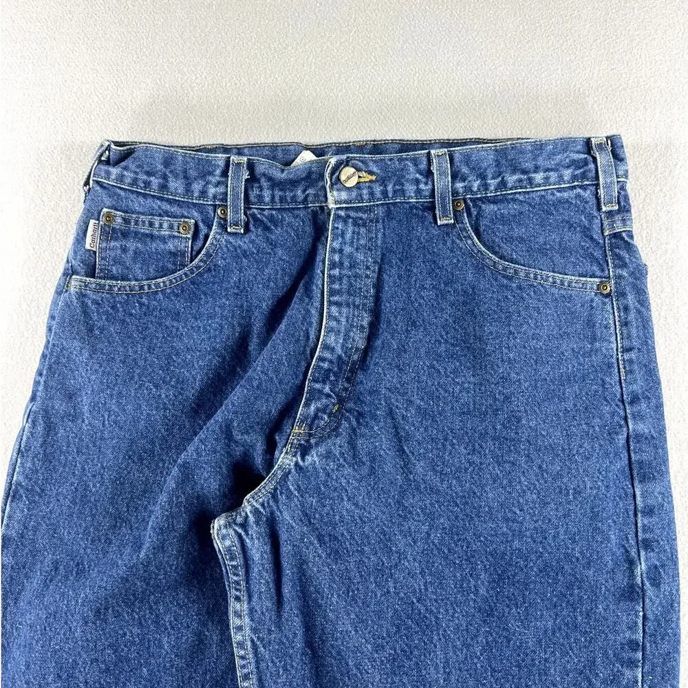 Vintage Y2K Carhartt B113DST Relaxed Fit Denim Jeans Dark Stone Mens Size 36x36